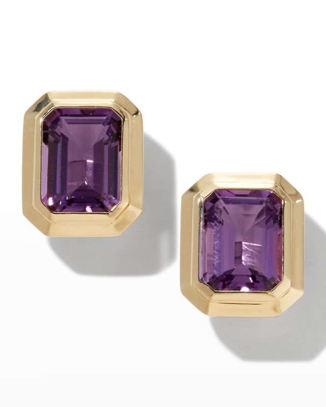 18K Manhattan Amethyst Stud Earrings